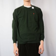 画像2: 90's POLO Ralph Lauren USA製 ロゴ刺繍ロンT M (2)