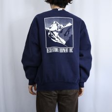 画像3: 90's USA製 "REI STAFF" プリントスウェット NAVY L (3)