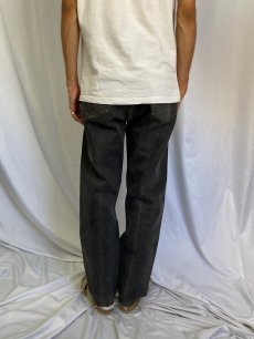 画像4: 90's Levi's 501 USA製 ブランクタブ ブラックデニムパンツ W34 (4)