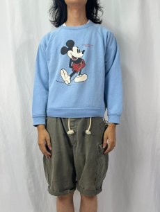 画像2: 70〜80's Disney MICKEY MOUSE "Cocoa Beach Florida" キャラクタープリント ラグランスウェット L (2)