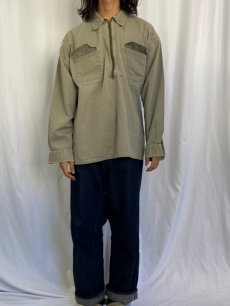 画像2: 90's GAP コットンピケ ハーフジップシャツ XL (2)