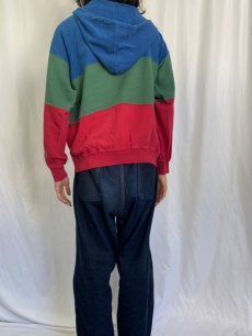 画像4: 90's GAP 切り替えデザイン ハーフジップスウェットフーディ M (4)