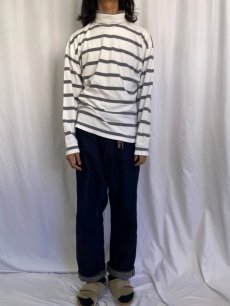 画像2: 90's GAP ボーダー柄 タートルネックロンT XL (2)