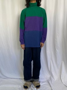 画像2: 90's GAP 切り替えデザイン タートルネックロンT XL (2)