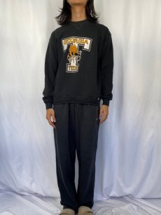 画像2: 80〜90's RUSSELL ATHLETIC "GEORGIA TECH" 前V フロッキープリントスウェット BLACK XL (2)