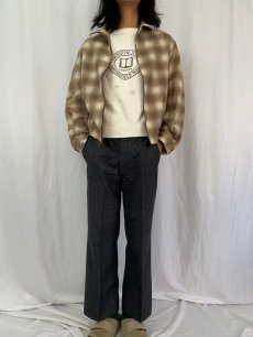 画像2: 70〜80's PENDLETON USA製 オンブレーチェック柄 ウールウエスタンジャケット L (2)