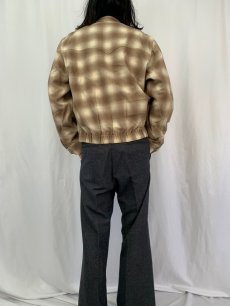 画像4: 70〜80's PENDLETON USA製 オンブレーチェック柄 ウールウエスタンジャケット L (4)