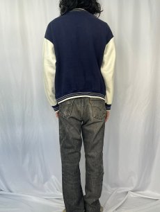 画像4: 90's GAP リブボーダー ジップスウェットジャケット S (4)