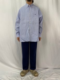 画像2: Ralph Lauren "CLASSIC FIT" ストライプ柄 コットンボタンダウンシャツ 17 1/2 (2)