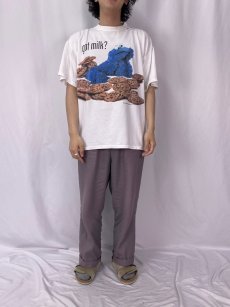 画像2: 90's COOKIE MONSTER "got milk?" 広告プリントTシャツ XL (2)