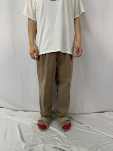 画像2: 90's DOCKERS "LOOSE FIT" 2タック リネン×コットン スラックス W30-33 (2)