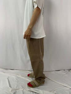 画像3: 90's DOCKERS "LOOSE FIT" 2タック リネン×コットン スラックス W30-33 (3)