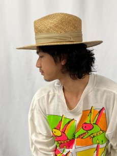 画像3: STETSON リボンデザイン ストロー中折れハット (3)