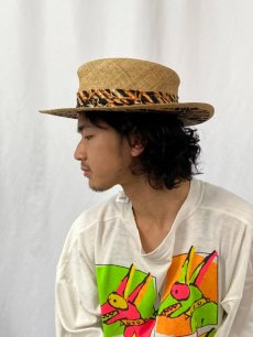 画像3: STETSON USA製 リボンデザイン ストロー中折れハット L/XL (3)