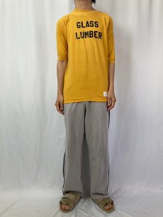 画像2: 70〜80's USA製 "GLASS LUMBER" フットボールTシャツ XL (2)