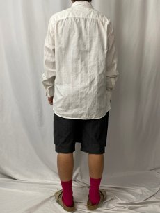 画像5: Calvin Klein チェック柄織 コットンシャツ L (5)