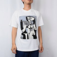 画像2: 90's Pablo Picasso アートプリントTシャツ L (2)
