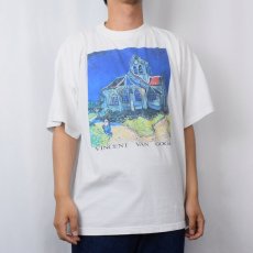 画像2: Vincent Van Gogh "オーヴェルの教会" アートプリントTシャツ (2)