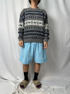 画像2: 90's GAP ノルディック柄 コットンニットセーター M (2)