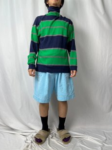 画像2: 90's GAP ボーダー柄 タートルネックロンT L (2)