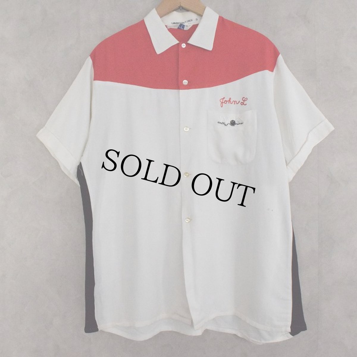 画像1: 60's Crown Prince Rayon Bowling Shirt L (1)