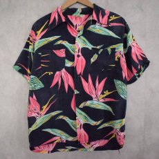 画像1: 50's Made in California Rayon Hawaiian Shirt M (1)