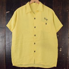 画像2: 50〜60's  チェーンステッチ Linen Bowling Shirt (2)