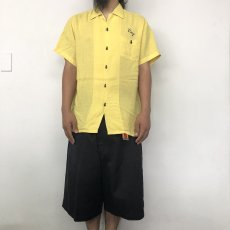 画像3: 50〜60's  チェーンステッチ Linen Bowling Shirt (3)