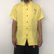 画像4: 50〜60's  チェーンステッチ Linen Bowling Shirt (4)