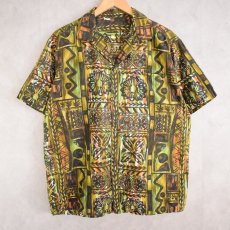 画像1: 70's Cotton Hawaiian shirt L (1)