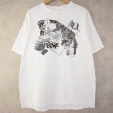 画像1: 90's M.C. Escher USA製 騙し絵アートTシャツ XL (1)