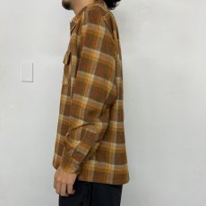 画像4: 60's PENDLETON USA製 チェック柄ウールシャツ L (4)