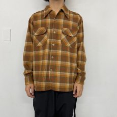 画像3: 60's PENDLETON USA製 チェック柄ウールシャツ L (3)