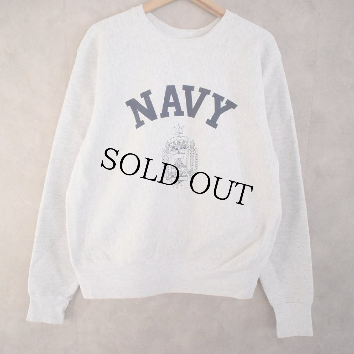 画像1: U.S.NAVAL ACADEMY STORE "REVERSE WEAVE TYPE" NAVYロゴプリントスウェット M (1)