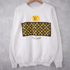 画像1: 90's ブートLOUIS VUITTON USA製 プリントスウェット XL (1)