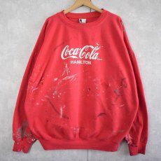 画像1: 90's CANADA製 Coca-Cola ペンキペイントスウェット XXL (1)