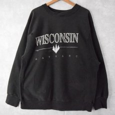 画像1: 90's Hanes USA製 "WISCONSIN HAYWARD" スウェット L (1)