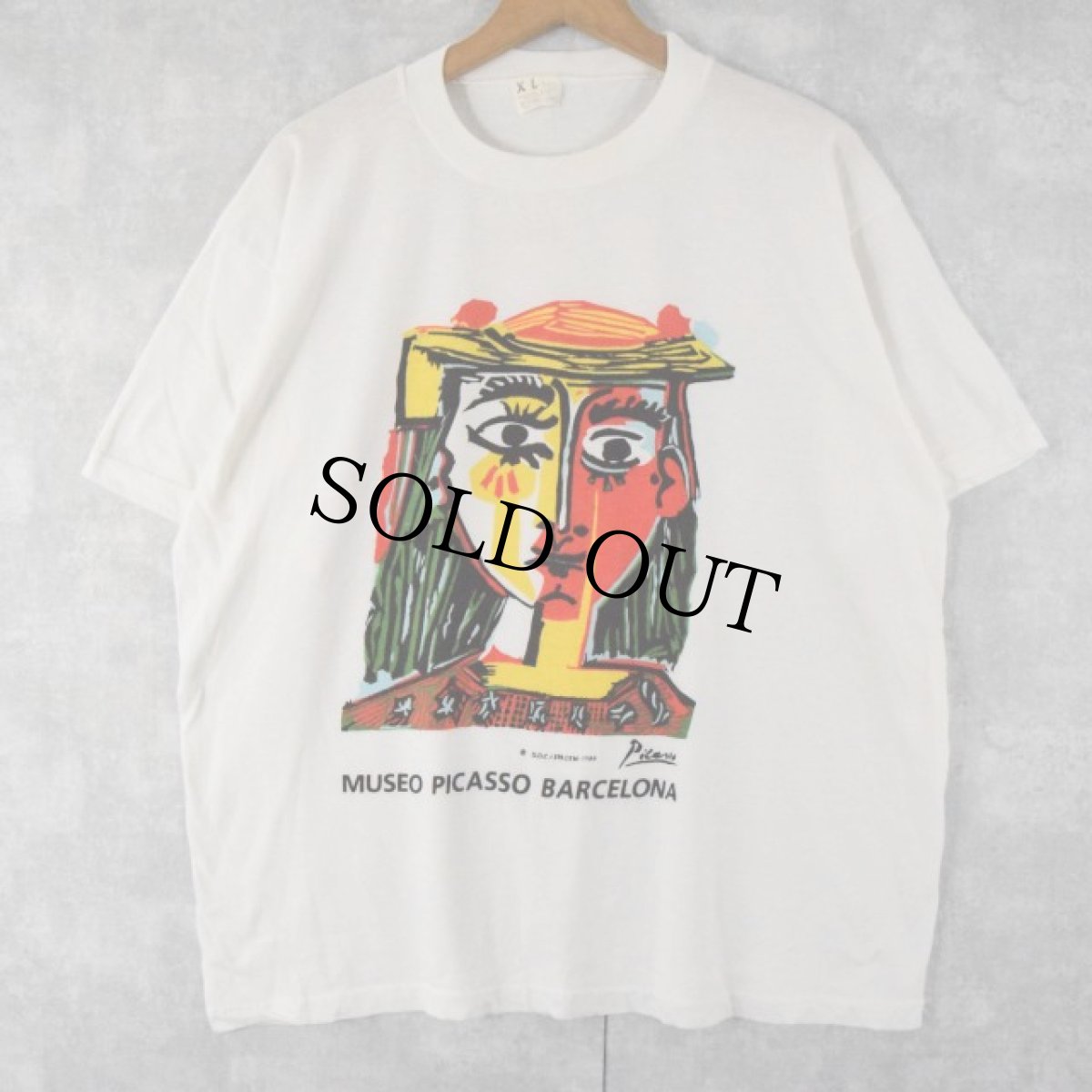 画像1: 80's Pablo Picasso "MUSEO PICASSO" アートTシャツ XL (1)