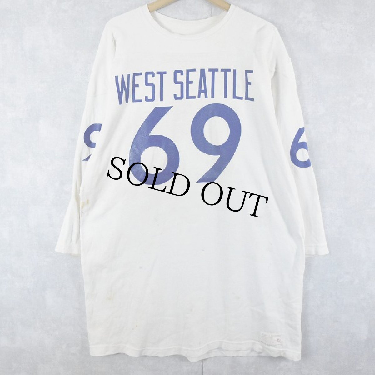 画像1: 60's RUSSELL SOUTHERN "WEST SEATTLE 69"フットボールTシャツ XL (1)