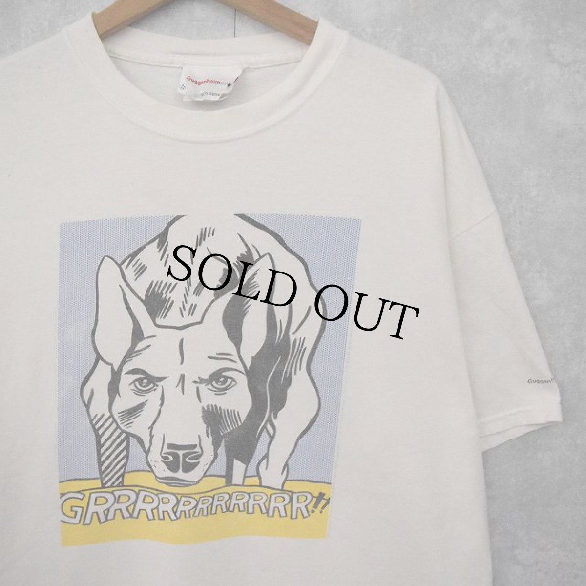 画像1: 2000's Roy Lichtenstein "Grrrrrrrrrrr!!" ポップアートプリントTシャツ XL (1)