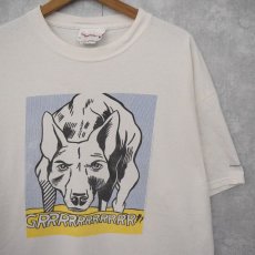 画像1: 2000's Roy Lichtenstein "Grrrrrrrrrrr!!" ポップアートプリントTシャツ XL (1)