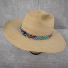 画像1: 70's Atwood Hat Company メキシカンビーズベルト付き オープンロード ストローハット (1)