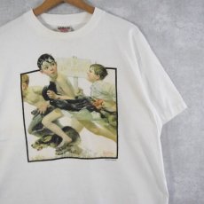 画像1: 90's Norman Rockwell USA製 アートプリントTシャツ L (1)