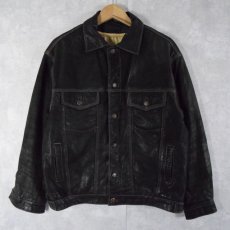 画像1: DENIM JACKET TYPE カラーステッチ レザージャケット (1)