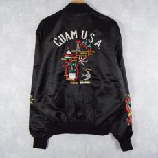 画像1: 80's SAMMY'S EMBROIDERY "GUAM U.S.A" ドラゴン刺繍 スーベニアジャケット XL (1)