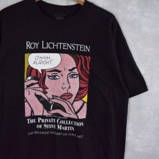 画像1: 90's Roy Lichtenstein "THE PRIVATE COLLECTION OF STEVE MARTIN" ポップアートTシャツ L (1)