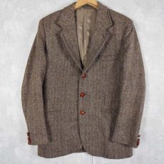 画像1: 90's〜 ORVIS ENGLAND製 "HARRIS TWEED" へリンボーン テーラードジャケット 38R (1)