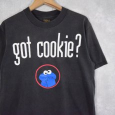 画像1: 90's COOKIE MONSTER USA製 "got cookie?" パロディTシャツ L (1)