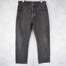 画像1: 90's Levi's 505 USA製 ブラックデニムパンツ W35 (1)