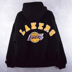 画像1: 90's Chalk line "LOS ANGELES LAKERS" フード付き ウールスタジャン L (1)